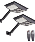 2 Pack Solar Flood Lights With Remote Outdoor Motion Sensor 138 LEDs Bright Illumination Wide Coverage 4 Lighting Modes Adjustable Bracket