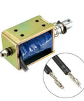 12V DC Solenoid Electromagnet Push Pull Open Frame Linear Motion Actuator 15N Force, 10mm Stroke, Spring Return, Low Power Consumption, Easy Install For DIY Builds, open-frame solenoid with exposed wires
