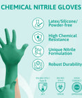 Disposable Nitrile Gloves Size Large For Chemical Splash Protection Ambidextrous Unlined Chlorinated Grippy Fingers
