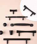 Gold And Black Cabinet Pulls And Drawer Handles 2 Pack Brass Knobs For Dresser Wardrobe Furniture Hardware displayed on beige surface.