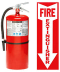 Heavy Duty Twenty Lb Class Abrc Dry Chemical Fire Extinguisher With Tough As Nails Powder Coated Steel Cabinet Plus No Nonsense Pull Aim Squeeze Sweep Sign For Business Ready Use