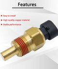 Drop In Coolant Temperature Sensor ECT For Chevy GMC Buick Cadillac Pontiac, brass copper sensor with black connector