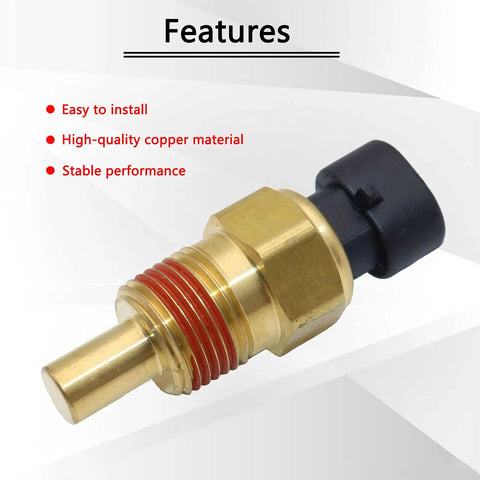 Drop In Coolant Temperature Sensor ECT For Chevy GMC Buick Cadillac Pontiac, brass copper sensor with black connector