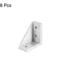 8 Pack Inside Corner Brackets Gussets 38x38x18mm Aluminum Die Cast With Sandblasted Finish Rust Resistant Four Hole Mounting Angle Connectors