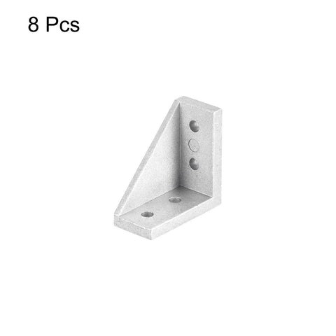 8 Pack Inside Corner Brackets Gussets 38x38x18mm Aluminum Die Cast With Sandblasted Finish Rust Resistant Four Hole Mounting Angle Connectors