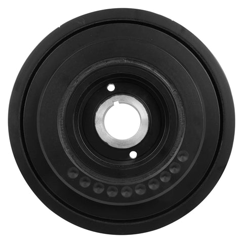 Front view of Beefed Up Direct Fit Harmonic Balancer For 1993 Through 2005 Lexus GS300 1992 Through 2000 SC300 1993 Through 1998 Toyota Supra 3.0L Crankshaft Pulley Replacement OE 30950023 1340746020, showcasing its black finish and central mounting hole.
