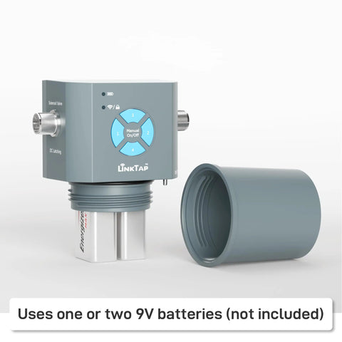 Four Zone Wireless Water Timer And Gateway System With Built In Valves And Flow Meters For Precise Garden Irrigation, No Fuss Zone Control, Remote Scheduling, And Smart Hose Timers, 9V batteries