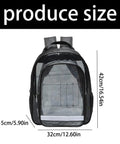 Slick Clear PVC Tool Backpack For Cleanroom Engineers Hauling Laptops And Essential Kits With Cushioned Straps And Reinforced Handles crafted from durable material, showing dimensions.