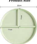 Four Piece Nine Inch Portion Control Divided Plate Set For Adults Three Compartments Stackable And Lightweight Dishwasher Safe