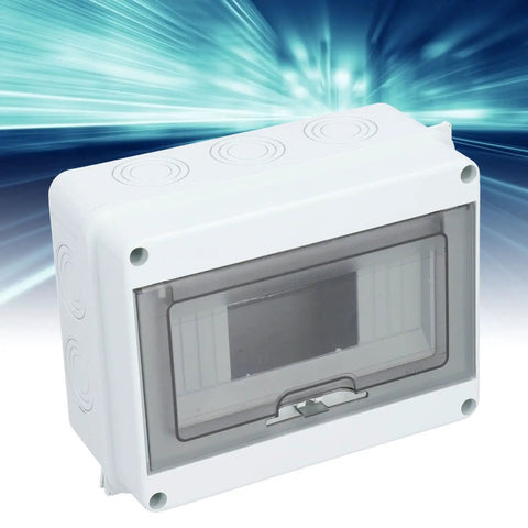 Outdoor 8 Way Circuit Breaker Enclosure With Transparent ABS Cover, IP65 Weatherproof Distribution Box, front view