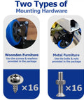 Two types of mounting hardware for 4 Inch Heavy Duty Caster Wheels Set Of Four With Dual Locking Brakes and Polyurethane Foam Treads.