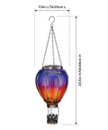 Purple Solar Hot Air Balloon Lantern Hanging LED Lit Outdoor Light For Garden Patio And Pathway Waterproof Portable Decorative Lamp Made Of Metal And Glass