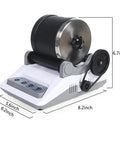 Electric Rock Tumbler Kit For Polishing Stones A Complete Gem Grinder And Polisher Set with dimensions shown