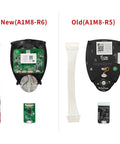 Comparison of RPLIDAR A1M8 360 Degree 2D Laser Range Scanner versions A1M8-R6 and A1M8-R5 with components shown