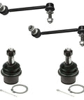 Heavy Duty Front Control Arm And Tie Rod Set Kit Replaces K80996 And K620178, black steel parts with bushings and hardware