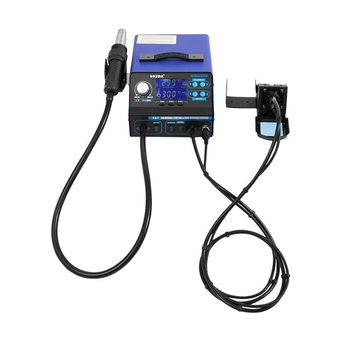 780W Soldering And Desoldering Station Kit with hot air gun, LCD display, and smoke absorber for electronics repair and PCB rework