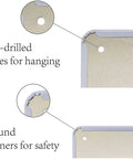 Close-up of Amateur Ham Radio Crib Notes Tin Sign Decor showing pre-drilled holes for hanging and rounded corners for safety.
