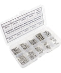 260 Piece Metric M2.5 Stainless Steel Phillips Flat Head Screws With Hex Nuts Assortment Kit in clear box for DIY projects