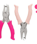 Two Pack Single Hole Paper Punch Metal Handheld Craft Hole Puncher with Soft Grip Handle in Pink and Rose