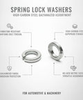 Spring Lock Washers Kit M3 To M30 Galvanized High Carbon Steel For Automotive And Machinery Fastening Durable Heavy Duty