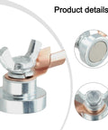 Super Magnetic Welding Ground Clamp Makes Fast Setup Easy As Pie For Iron Work, detailed view of copper and silver finish, compact design.