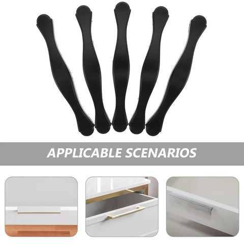 Black Kitchen Cabinet Hardware Pulls 10 Pack Modern Drawer Handles Replacement for Cabinets Furniture and Doors shown in use