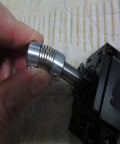 Rock Solid Flexible Shaft Coupler Built With Zinc Alloy And Spring Steel Jaw For 3D Printer Motors in hand ready for assembly.