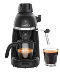 3.5 Bar Espresso And Cappuccino Machine With Steam Wand For Quick Lattes At Home, Compact Coffee Maker With Safety Lock And Durable Tritan Cups, 800W Power, Black