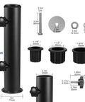 Heavy Duty Universal Umbrella Stand Replacement Tube For Outdoor Use Stainless Steel Base Bracket Fits Most Umbrella Poles