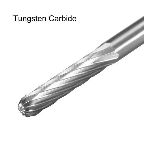 Heavy Duty Tungsten Carbide Rotary File Set Pro Grade With One Eighth Inch Shank And 3mm Diameter Single Cut Cylindrical Radius End Burrs For Die Grinder Polishing Carving Hard Metals 2 Pack