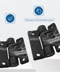 Two Pack 43mm By 36mm Adjustable Position Control Folding Door Hinges With Four Countersunk Holes And Screws Black Durable Hardware