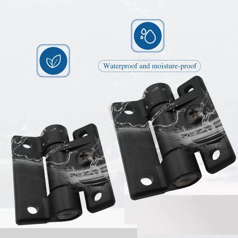 Two Pack 43mm By 36mm Adjustable Position Control Folding Door Hinges With Four Countersunk Holes And Screws Black Durable Hardware