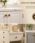 Modern Floral Cabinet Knobs With Matte Black Finish, 6 Pack Decorative Drawer Handles For Dressers And Kitchen Cupboards on cabinets.