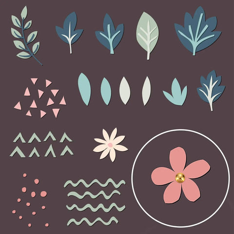 Bulk 500 Pcs Metal Brads For Paper Crafts And DIY Projects with pink flower design and golden brass fastener detail.
