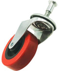 Close-up of Heavy Duty 12 Pack Low Profile 2 Inch Polyurethane Caster Wheels With 360 Degree Swivel and threaded mount.