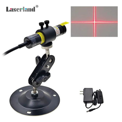 Red Cross Light Alignment Module With Focusable Locator For Screen Printing And Heat Press On Wood Cloth And Fabric Projects, 638nm 16mm Barrel, Adjustable Line Width, Class IIIr Output Under 5mW, Dustproof Design For Precise Positioning