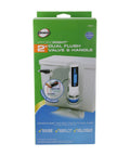 Packaging of HydroRight Dual Flush Valve And Lever Handle Replacement For Standard Toilets White Finish displayed.