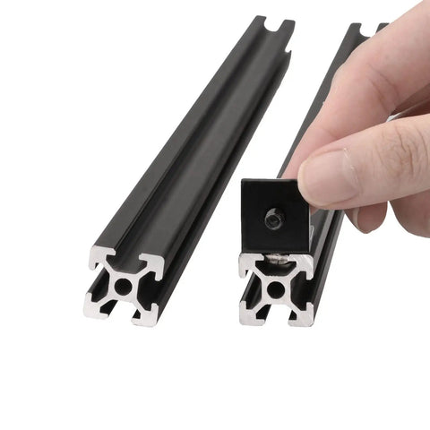 10 Piece 2 Hole Inside Corner Bracket Set For 4040 Aluminum Extrusion 10mm Slot 90 Degree L Shape Black installation detail