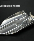 Stainless steel Mini Folding Shovel With Carrying Pouch For Camping And Hiking showing collapsible handle