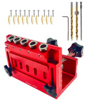 Adjustable Pocket Hole Jig And Precision Woodworking Guide Crafted From Heavy Duty Aluminum Alloy For Precise Angle Drilling and accessories.