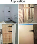 Heavy Duty Metal T Hinge With A Smooth 270 Degree Swivel Action And Rust Resistant Black Paint Finish For Shed Barn Gate Cabinet Door Projects That Need Zero Hassle Setup Today, shown on various door installations.