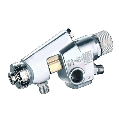 Pro Level Stainless Steel Pneumatic Paint Spray Gun That Cuts Through The Grind With Zero Sweat For A Flawless Coat On Furniture Aircraft And Diy Backyard Builds features a chrome finish and precision atomizing parts.