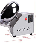 Commercial Electric Sugar Coating Machine For Candy And Chocolate Polishing Adjustable Speed Slick Finish Stainless Steel Build side view with control panel