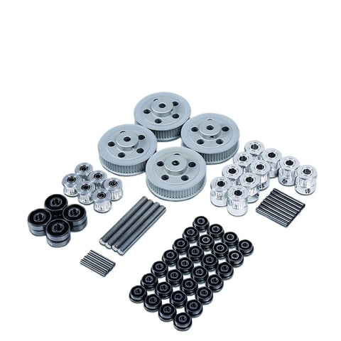 Top Shelf 180Mm Corexy 3D Printer Kit With Quick Swap Toolhead And Fully Packaged Printed Panels For Zero Headache Assembly accessories including gears and rollers.