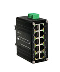 Industrial 10 Port Gigabit Ethernet Switch with 10 100 1000BaseT RJ45 Ports DIN Rail Mount for NVR IP Surveillance