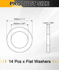 Heavy Duty Top Tier Copper Flat Washers M22 Drain Plug Gaskets size diagram showing 22mm ID and 28mm OD dimensions.