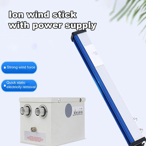 600mm Anti Static Ionizing Bar With Matching Power Supply, Static Elimination Rod, 0.8 Psi Air Connector And 1 Second Fast Discharge For Printing Film Electronics Production Line with power supply