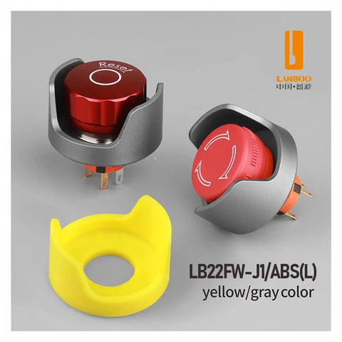 Waterproof And Dustproof Emergency Stop Button Protective Cover With Keyhole Design Featuring Shield Fit For 16mm 19mm And 22mm Buttons