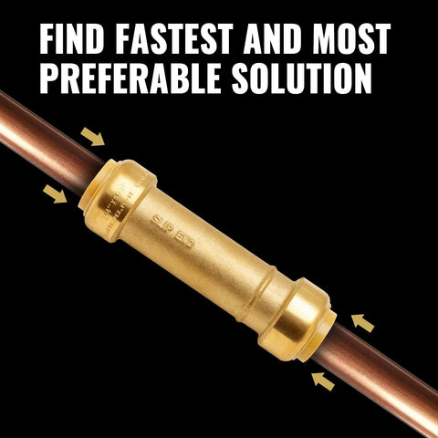 Three Quarter Inch Slip Coupling For Fast No Fuss Emergency Plumbing Repairs No Lead Brass Push To Connect Fittings For PEX Copper CPVC PERT Includes Disconnect Clip Pack Of 3