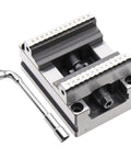 Badass Pneumatic Self Centering Bench Vise 150mm Snap Tight Precision Fixture For Rig Ready CNC Operators And Milling Shops No Bull Quick Release Grip with adjustment tool beside